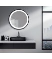 Espejo de baño LED Circular negro