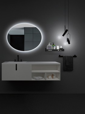 Espejo de baño luz LED Oval